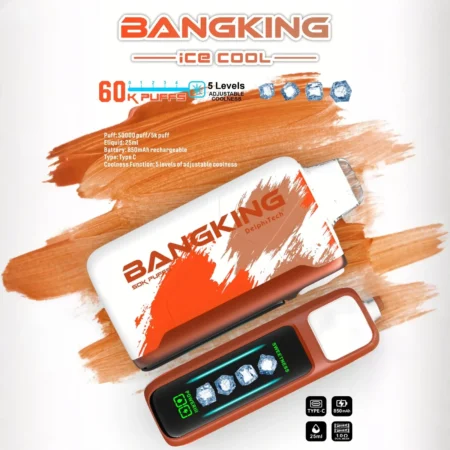 Bang King 60000 拋棄式電子煙｜LED 電量螢幕 × 五檔冰感控制｜大容量續航・多款口味